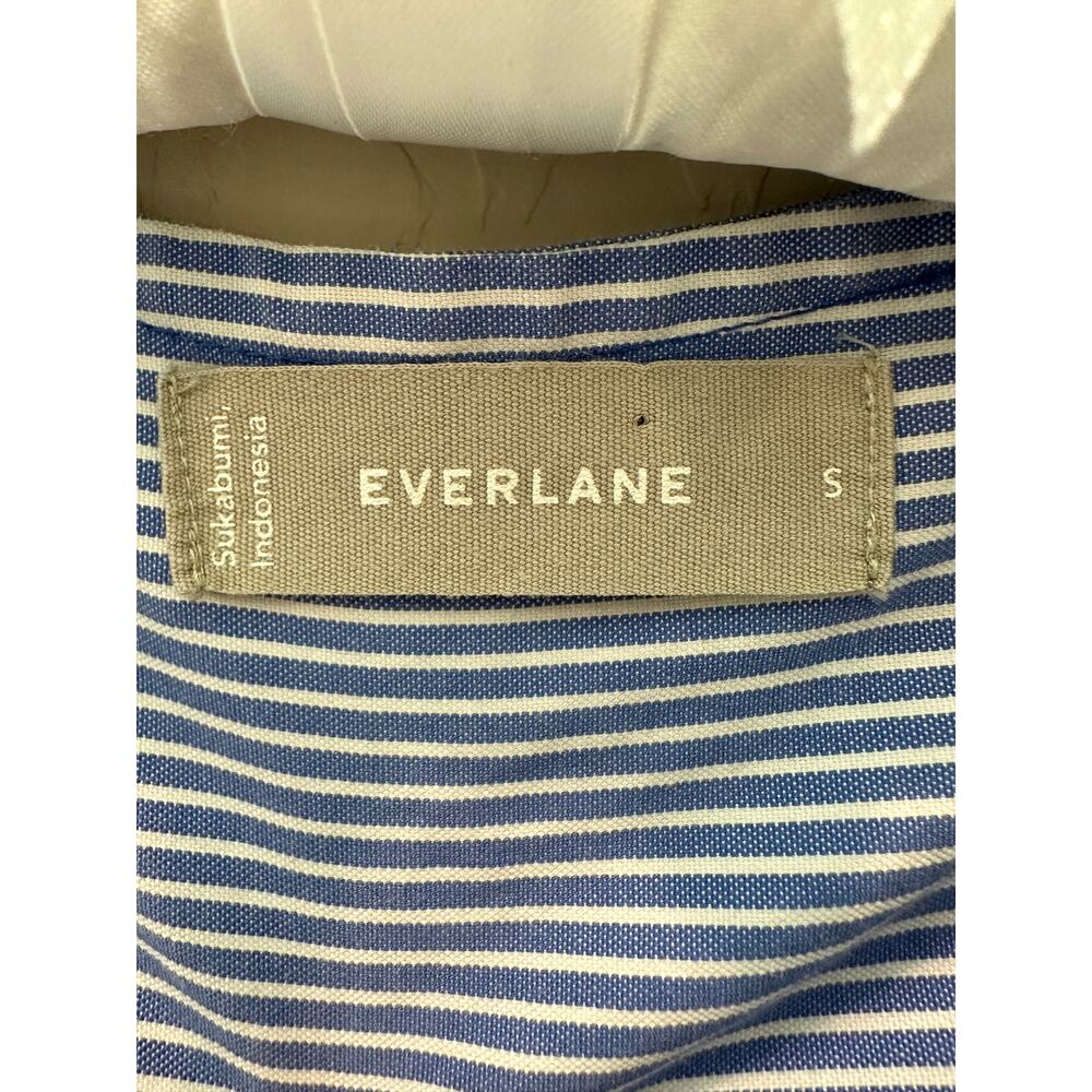 EVERLANE The Tiered Midi Dress Blue White Stripe Sleeveless 100% Cotton Small - Picture 5 of 7